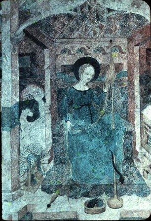 Maria mit dem Spinnrocken, Joseph, zwei Propheten und der Stifter von Schauenberg