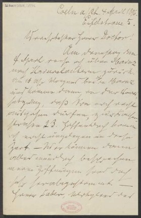 Brief an B. Schott's Söhne : 04.04.1896