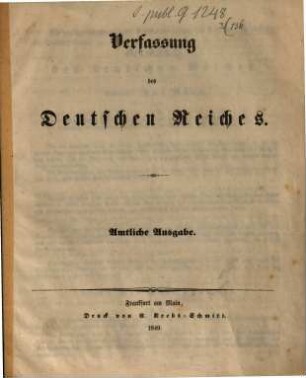 Verfassung des Deutschen Reiches