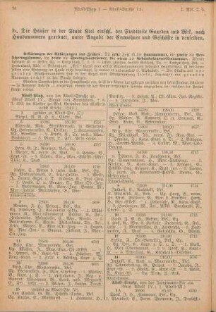 Adolf-Platz. Adolf-Straße. [Ahlmann-Straße. Alsen-Straße. Alte Reihe. Annen-Straße. Arkona-Straße. Arndt-Platz. Auberg. Augustenburger Platz. Augusten-Straße. Auguste Viktoria-Straße.]