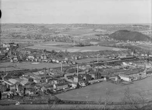 Freital-Deuben, Blick vom Windberg nach Nordwesten auf die Siemens-Glasfabrik