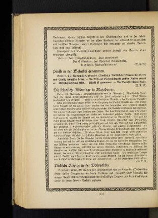 Türkische Erfolge in der Dobrudscha.