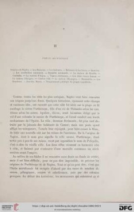 II. Précis historique