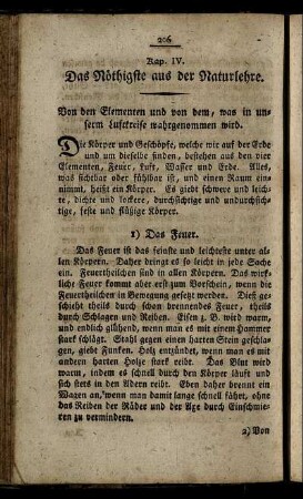 Kap. IV. Das Nöthigste aus der Naturlehre.