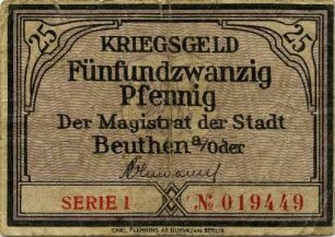Kriegsgeld - 25 Pfennig