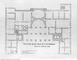 Palazzi di Roma de' più celebri architetti / disegnati da Pietro Ferrerio. 1. Buch., Tafel 8: Palazzo Barberini, Grundriss
