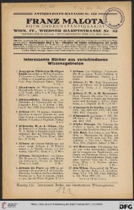 Interessante Bücher aus verschiedenen Wissensgebieten [Katalog A - Z] (Nr. 1 - 666)