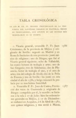 Tabla cronológica de los M. RR. PP. Priores Provinciales de la Provincia del Santísimo Rosario de Filipinas ...
