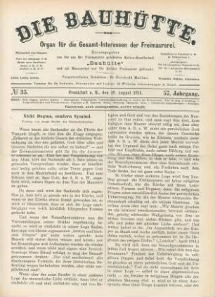 No. 35. Frankfurt a. M., den 29. August 1914. 57. Jahrgang.