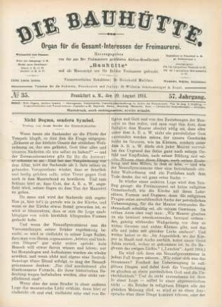 No. 35. Frankfurt a. M., den 29. August 1914. 57. Jahrgang.