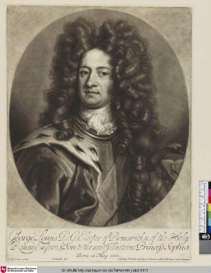 George Lewis D.G. Elector of Brunswick, & of the Holy Roman Empire, & Son to the most Illustrious Princess Sophia