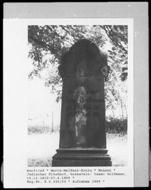Grabstein für Isaac Goldmann (1812-1899)