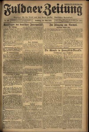 Erste Ausgabe vom Sonntag, den 24. Mai 1925.