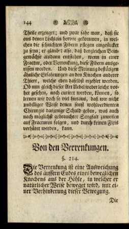 Von den Verrenkungen