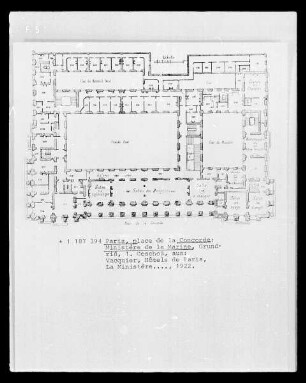 Paris, Grundriss des Ministère de la Marine, 1. Geschoss