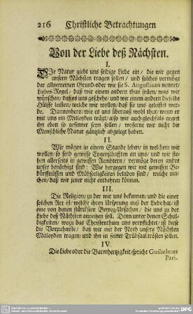 Von der Liebe deß Nächsten