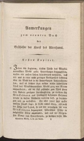 Anmerkungen zum neunten Buch der Geschichte der Kunst des Alterthums.