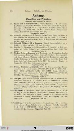 Anhang. Medaillen und Plaketten (Nr. 4611-4665)