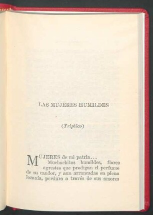 Las mujeres humildes : (Tríptico)