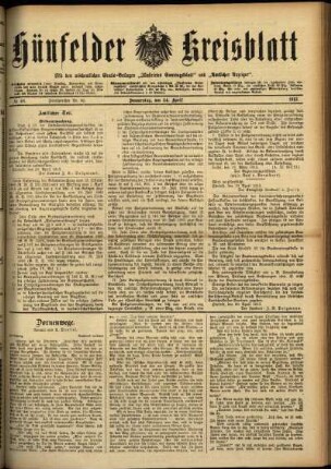 Ausgabe vom Donnerstag, den 24. April 1913.