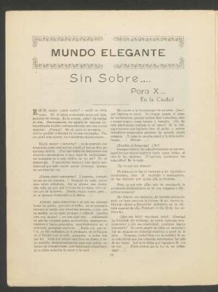 Mundo elegante : Sin sobre ... para X ... en la ciudad