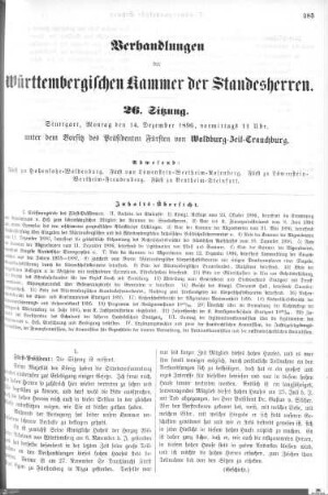26. Sitzung, Stuttgart, 14.12.1896