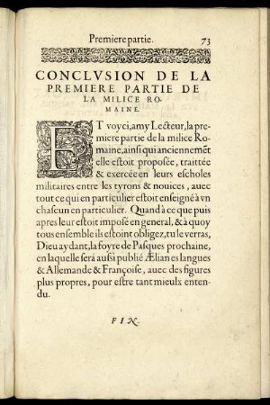 Conclusion De La Premiere Partie De La Milice Romaine.