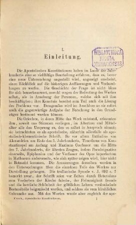 Die apostolischen Constitutionen : eine litterar-historische Untersuchung