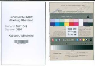 Entnazifizierung Wilhelmine Kobusch , geb. 26.08.1893 ()