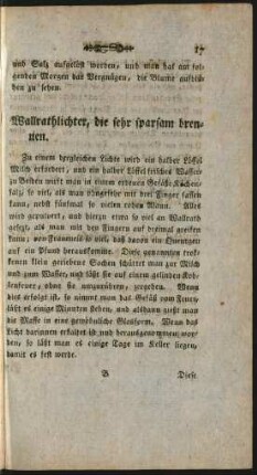 Wallrathlichter, die sehr sparsam brennen