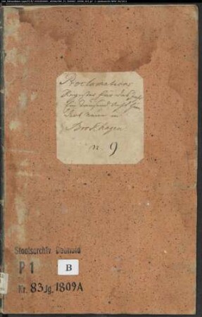 Zivilstandsregister der evangelischen Gemeinde Brockhagen, Kreis Halle (A 1809) (Gemeinde: Evangelische Gemeinde Brockhagen)
