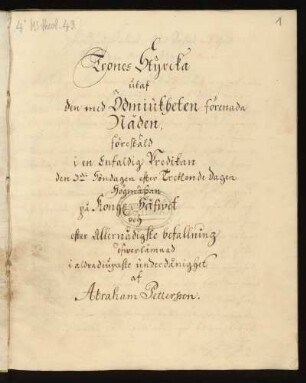 Pettersson, Abraham: Trones Styrka