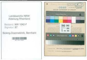 Entnazifizierung Bernhard Sicking-Doennebrink , geb. 19.08.1887 (Landwirt)