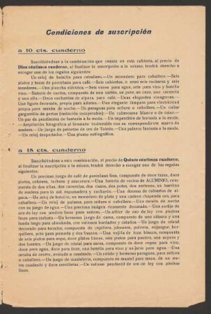 Condiciones de suscripción
