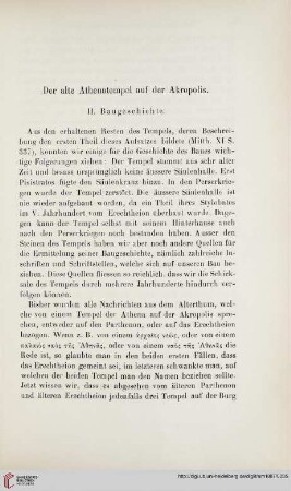 12: Der alte Athenatempel auf der Akropolis, 2, Baugeschichte