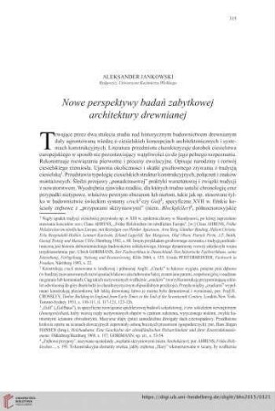 77: Nowe perspektywy badań zabytkowej architektury drewnianej