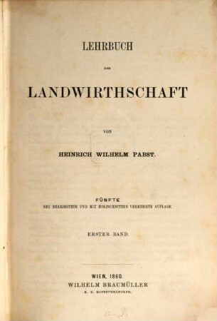 Lehrbuch der Landwirthschaft, 1