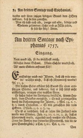 Am dritten Sontage nach Epiphanias 1757