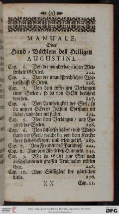 Manuale, oder: Hand-Büchlein des Heiligen Augustini