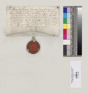 Bischof Albert von Regensburg quittiert Abt Placidus [Judmann] von St. Emmeram über zehn Pfund Regensburger Pfennige für die dem Bischof von Regensburg auf päpstliche Weisung jährlich geschuldeten 30 Pfund Turnosen (Turonensium parvorum). S=A
