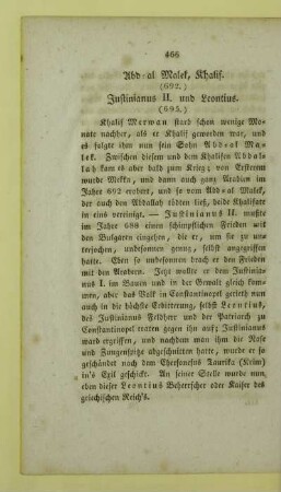 Abd-al Malek, Khalif. (692.) Justinianus II. und Leontius. (695.)