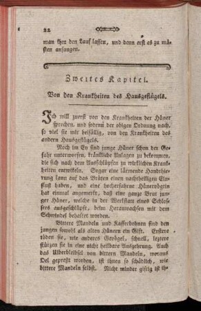 Zweites Kapitel. Von den Krankheiten des Hausgeflügels.