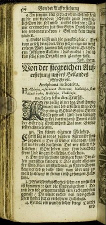 Von der siegreichen Auferstehung unsers Heilandes Jesu Christi.