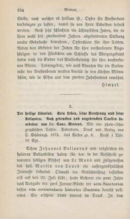 334-345 [Rezension] Mertens, Conrad, Der heilige Liborius