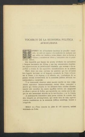 Vocablos de la economía política afrocubana