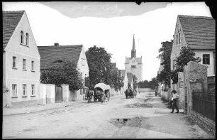 Luppa, Straße : Luppa. Straße mit Pferdewagen