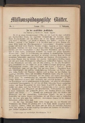 Nr. 1. Januar 1914