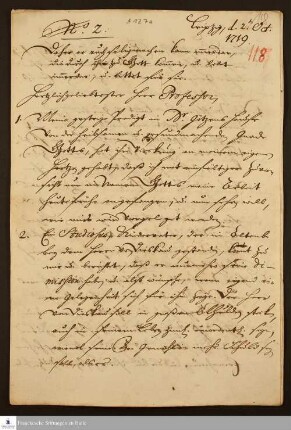 Brief von Heinrich Julius Elers an August Hermann Francke.