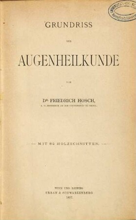 Grundriss der Augenheilkunde