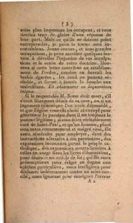 Lettre d'un prêtre catholique à Piere Brugière, se disant curé constitutionnel de S. Paul